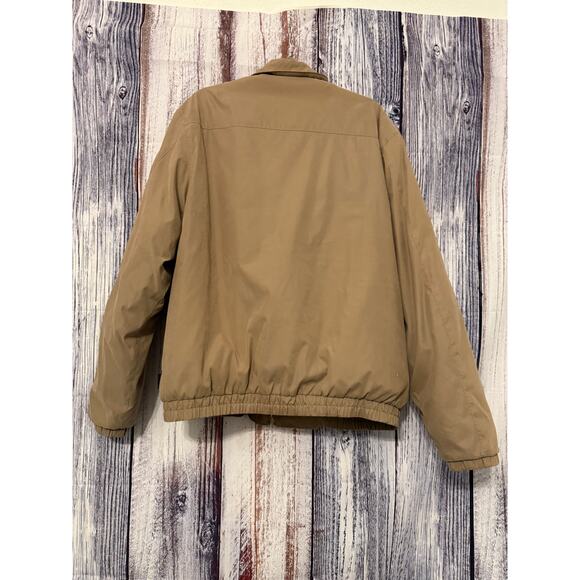 London Fog Zip Front Bomber Jacket Tan/Khaki Lined  Size XL Long - Picture 7 of 8